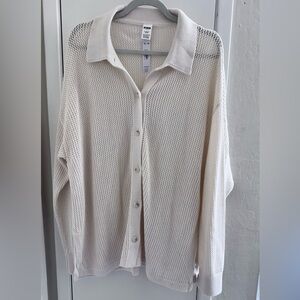 NWT - PINK by Victoria’s Secret Open-Knit Button-Front Sweater